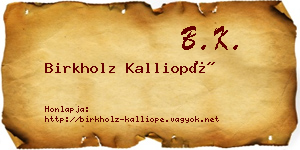 Birkholz Kalliopé névjegykártya